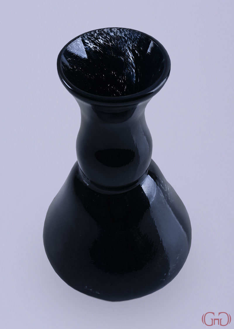 vase-glass-1-waist-straight-top-15CM-black