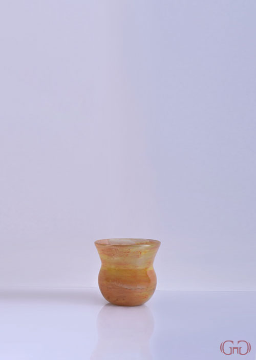 vase-glass-bowl-11CM-orange-yellow