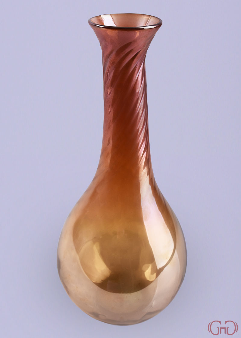 vase-glass-round-twist-30CM-amber-burned-top